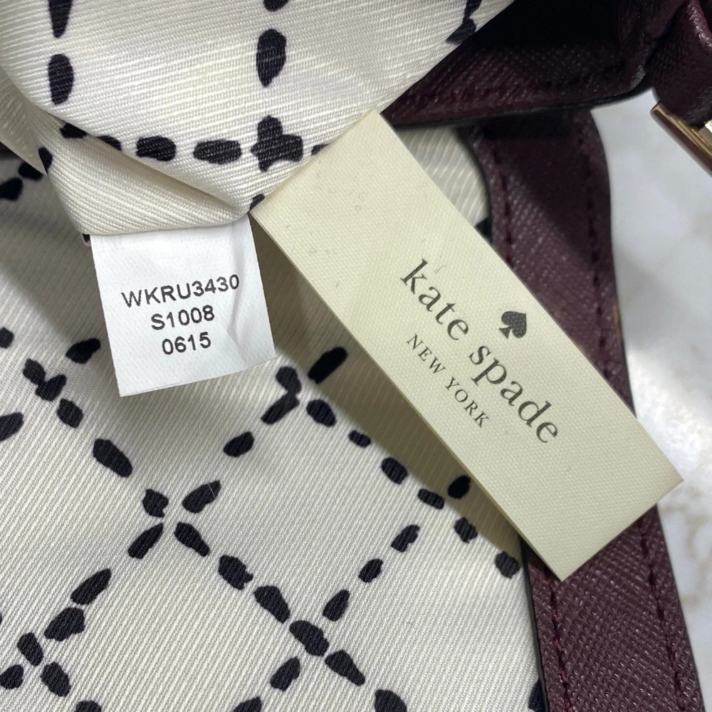 Kate Spade Grace | Grace Fliplock Crossbody Burgundy Gold-Tone Pyramid Turn-Lock